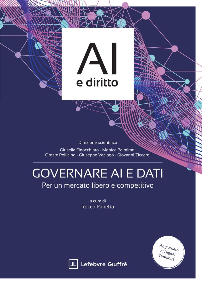Copertina del volume Governare AI e dati. Per un mercato libero e competitivo, a cura di Rocco Panetta, Lefebvre Giuffrè 2026